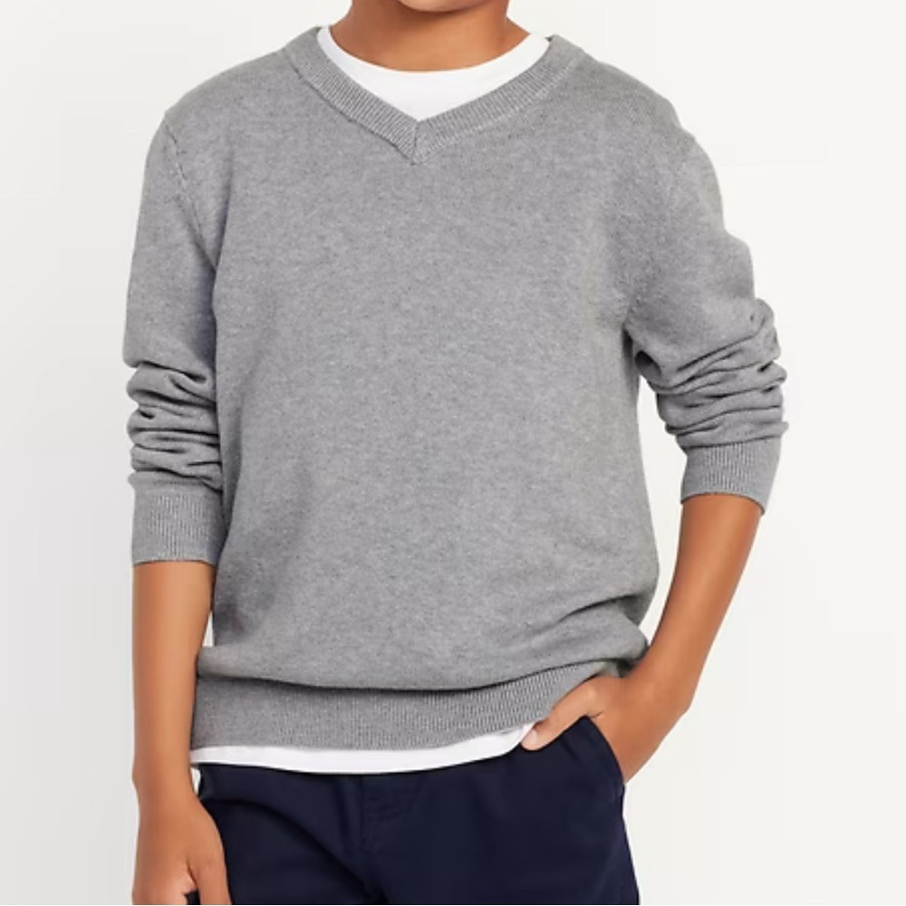 Old Navy Heather Gray V-Neck Pullover